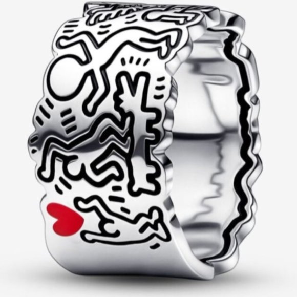 Pandora Jewelry - Wide Ring Keith Haring™ x Pandora Line Art Love and People brand new!